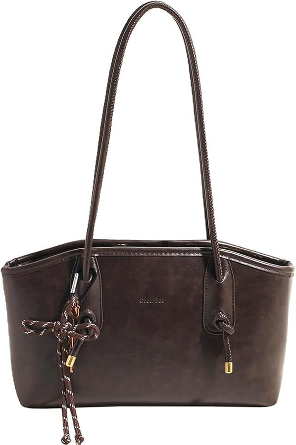 Vintage Shoulder Bags for Women Brown Purse Fall Hobo Handbag Faux Leather Shoulder Purse with Cu... | Amazon (US)