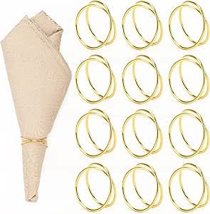 Coitak Gold Napkin Rings, 12 PCS Metal Spiral Napkin Rings, Napkin Holders Buckles for Wedding, D... | Amazon (US)