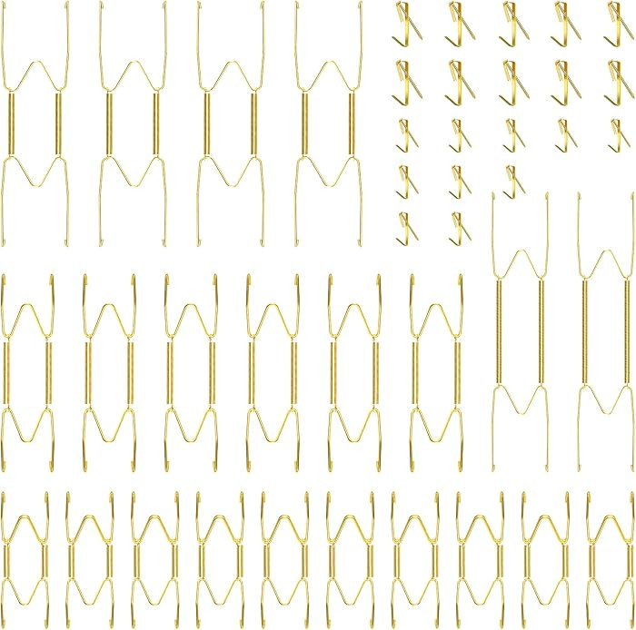 Hotop 20 Pieces Invisible Wall Plate Hangers 4/5/6/8/10 Inches Wall Plate Hangers Stainless Steel... | Amazon (US)