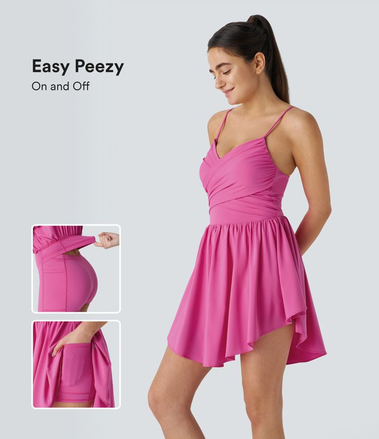 Breezeful™ Curved Hem 2-in-1 Pocket Quick Dry Mini Active Dress-Easy Peezy Edition | HALARA