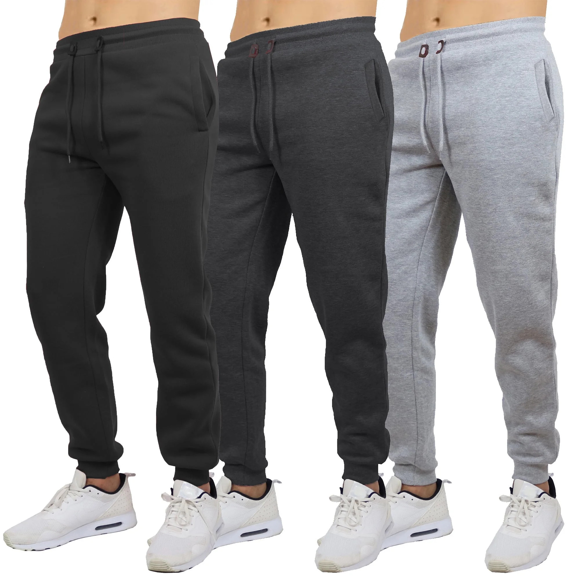 Galaxy by Harvic 3-Pack Mens Slim Fit Fleece Jogger Sweatpants (S-2XL) | Walmart (US)