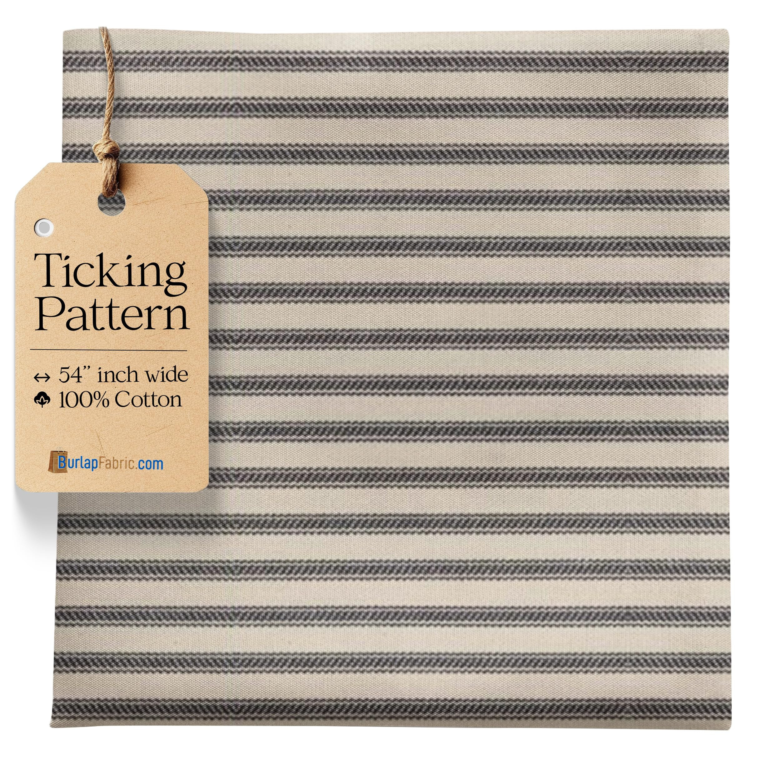 Black Striped Ticking Fabric by The Yard - 54" Wide 100% Cotton Material for Upholstery, Pillow T... | Amazon (US)
