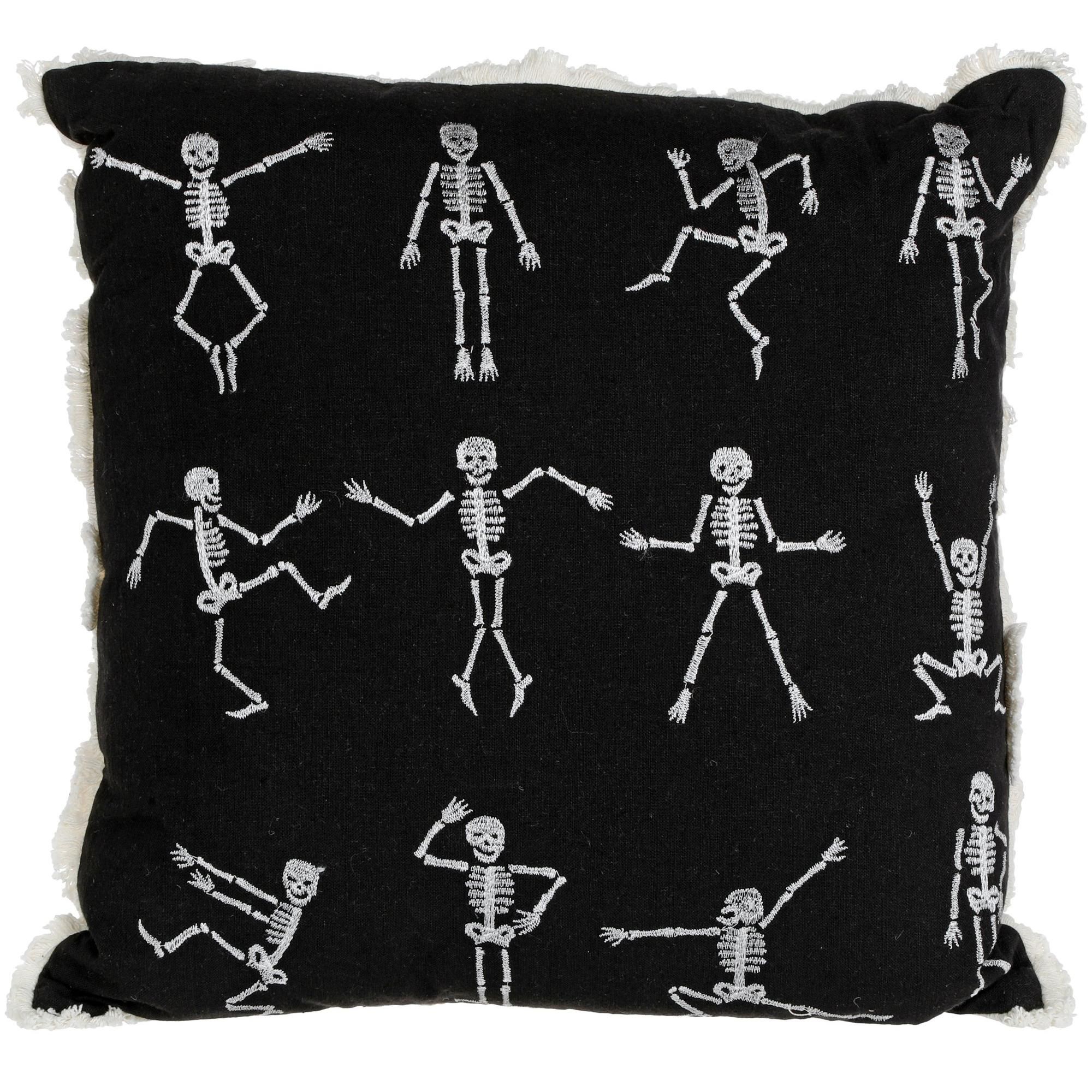 18x18 Decorative Dancing Skeletons Throw Pillow - Black-Black-4178966171601   | Burkes Outlet | bealls