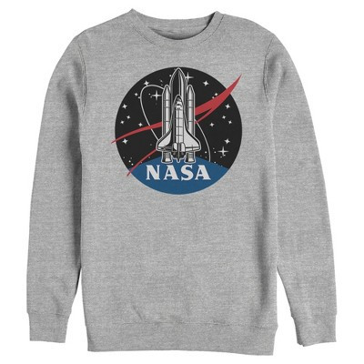 Men's NASA Rocket Logo  Sweatshirt - Athletic Heather - Medium | Target