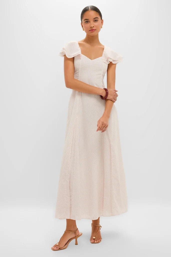 Cream and Red Polka Dot Marlowe Flutter Dress | Tuckernuck (US)