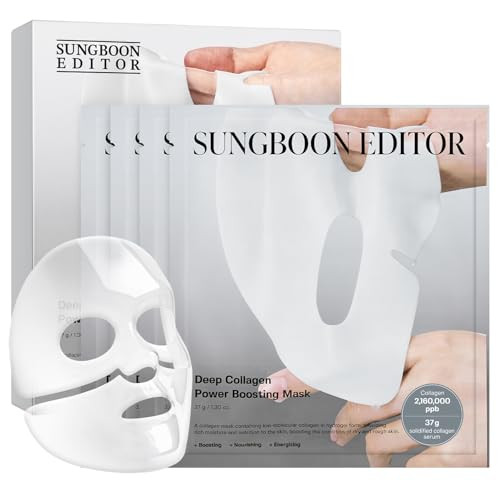 SUNGBOON EDITOR Deep Collagen Overnight Mask Hydrating Mask for Glass Skin, Wrinkle Care, Firming & Pore Refining 2,160,000PPB Collagen + 9 Peptides Korean Skincare, 4ea, Gifts for Women | Amazon (US)