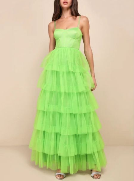 Shop party dresses! The Rule the Runway Lime Green Tulle Bustier Tiered Maxi Dress is under $120.

Keywords: Party dress, tulle dress, maxi dress, wedding guest, spring dress, summer dress, lime green dress

#LTKtravel #LTKwedding

#LTKGiftGuide