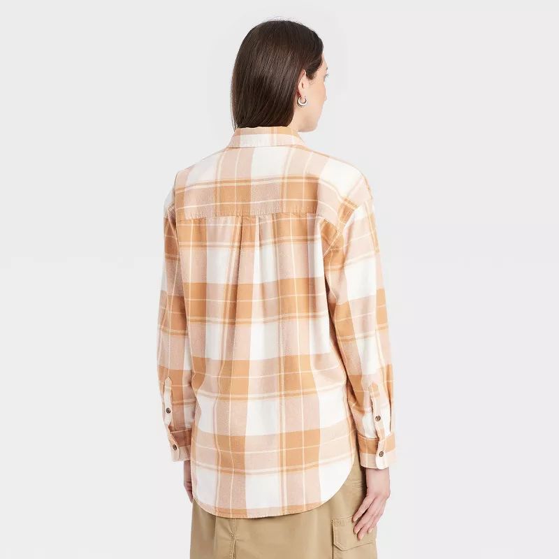 Women's Oversized Flannel Long Sleeve Collared Button-Down Shirt - Universal Thread™ | Target