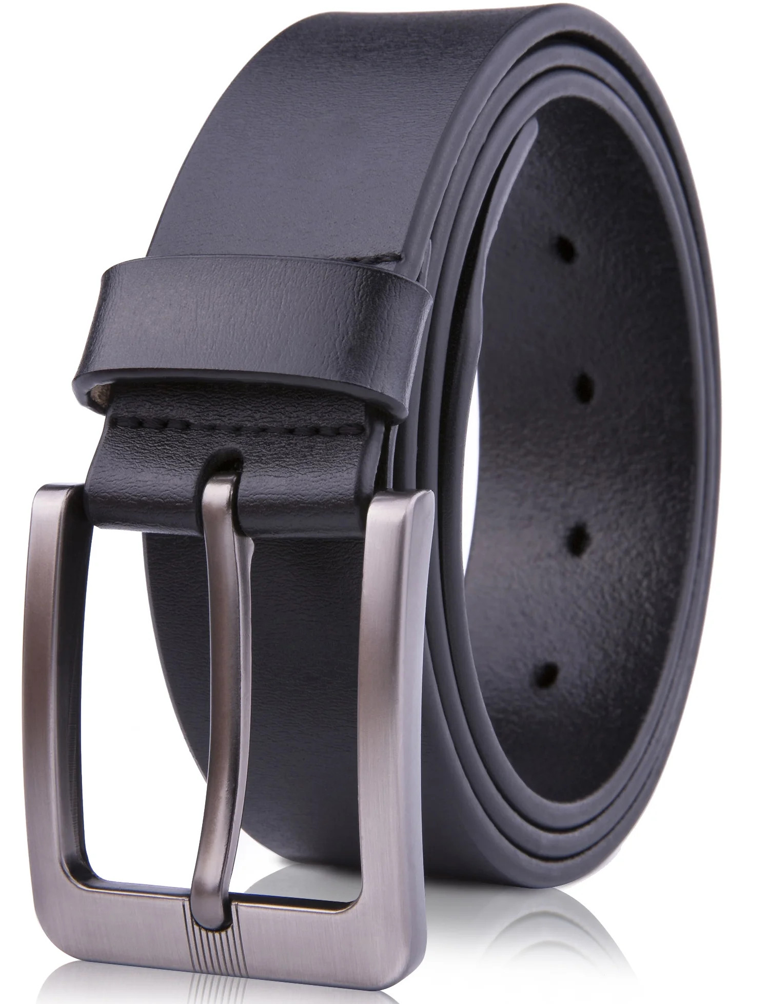 Genuine Leather Dress Belts For Men - Mens Belt For Suits, Jeans, Uniform With Single Prong Buckl... | Walmart (US)