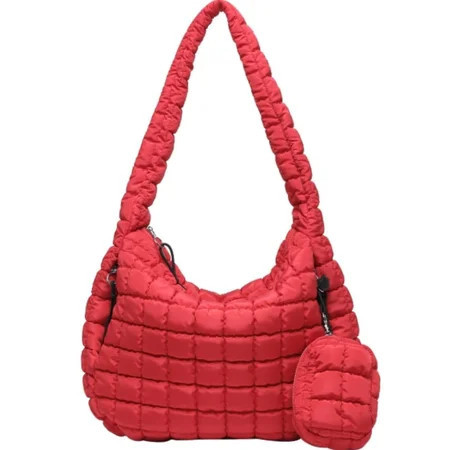 Large Quilted Tote Bag with Pouch-Crossbody Puffer Tote Bags Oversized Carryall Bubble Bag Quilted Hobo Purse | Walmart (US)