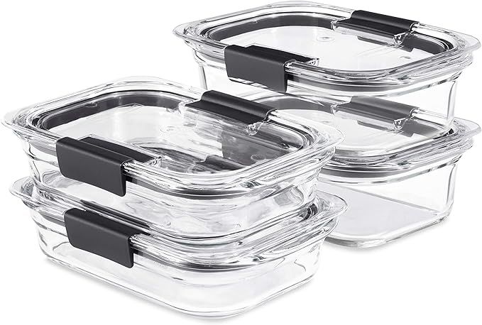 Rubbermaid 8-Piece Brilliance Glass Food Storage Containers with Lids for Lunch, Meal Prep, and L... | Amazon (US)