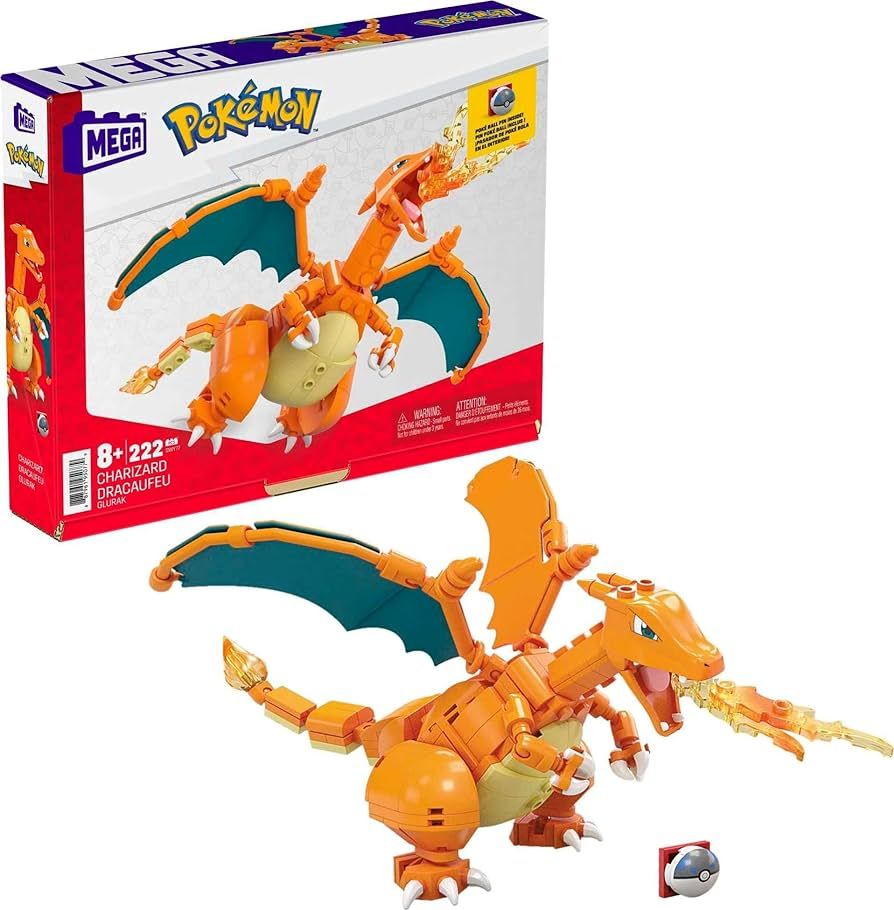 MEGA Pokémon Action Figure Building Toys Set, Charizard With 222 Pieces, 1 Poseable Character, 4... | Amazon (US)