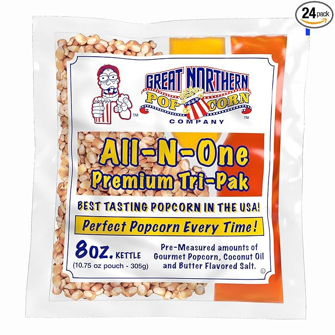 GREAT NORTHERN POPCORN COMPANY - Popcorn Packs, Pre-Measured, Movie Theater Style, All-in-One Ker... | Amazon (US)