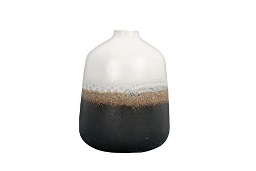 Bloomingville Ceramic Vase with Reactive Glaze Accent, Medium, Black & White | Amazon (US)