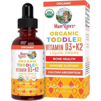 MaryRuth's Toddler Vitamin D3+K2 Drops, Unflavored, Org, 1 oz | Target