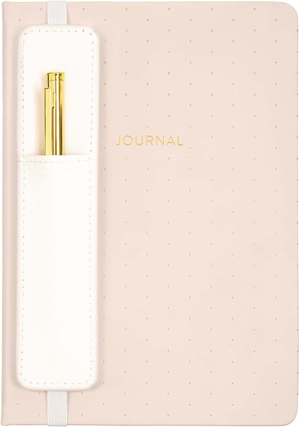 Eccolo Lined Journal Notebook, Pink Hardcover, Includes Pen and Holder, 256 Ruled Pages, 5.75-x-8... | Amazon (US)