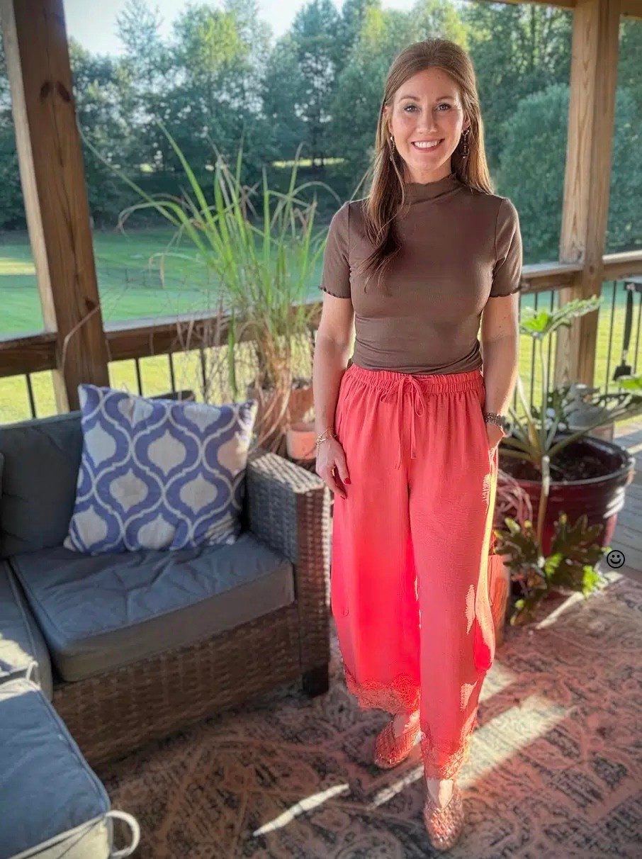 Amazon has some of the best pull on pants! These lace trimmed ones are petite friendly and come in several colors. Stephanie is 5’3 and wearing a size small in the top and pants.

#LTKootd #LTKOver40 #LTKPetite