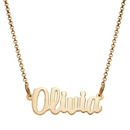 Personalized Women's Silvertone or Goldtone Mini Name Necklace, 18" | Walmart (US)