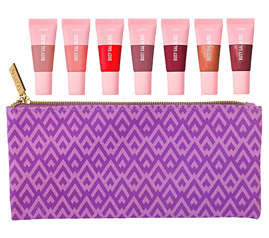 tarte Busy Gal 7-Piece Lip Glossary & Bag - QVC.com | QVC