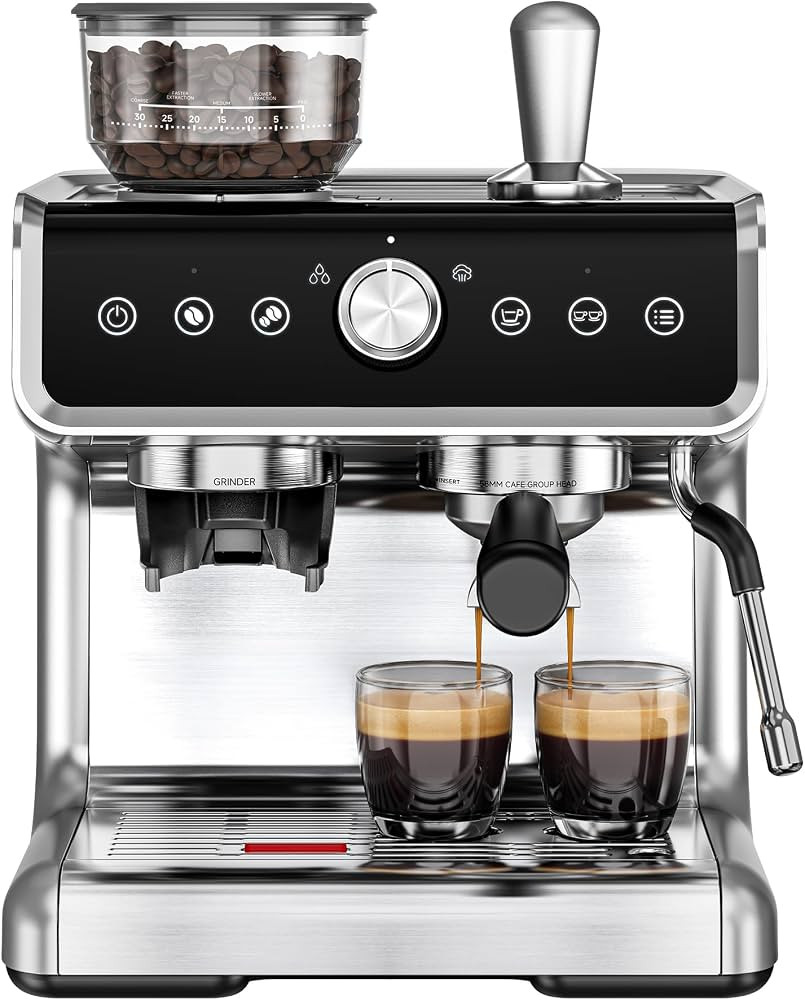 EUHOMY Espresso Machine with Grinder, 20 Bar Coffee Maker with Milk Frother Steam Wand, Professio... | Amazon (US)