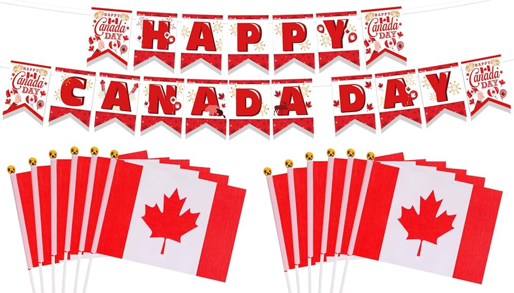 HOWAF Happy Canada Day Banner, Maple Leave Garland for 1th of July Canadian National Day Party De... | Amazon (CA)