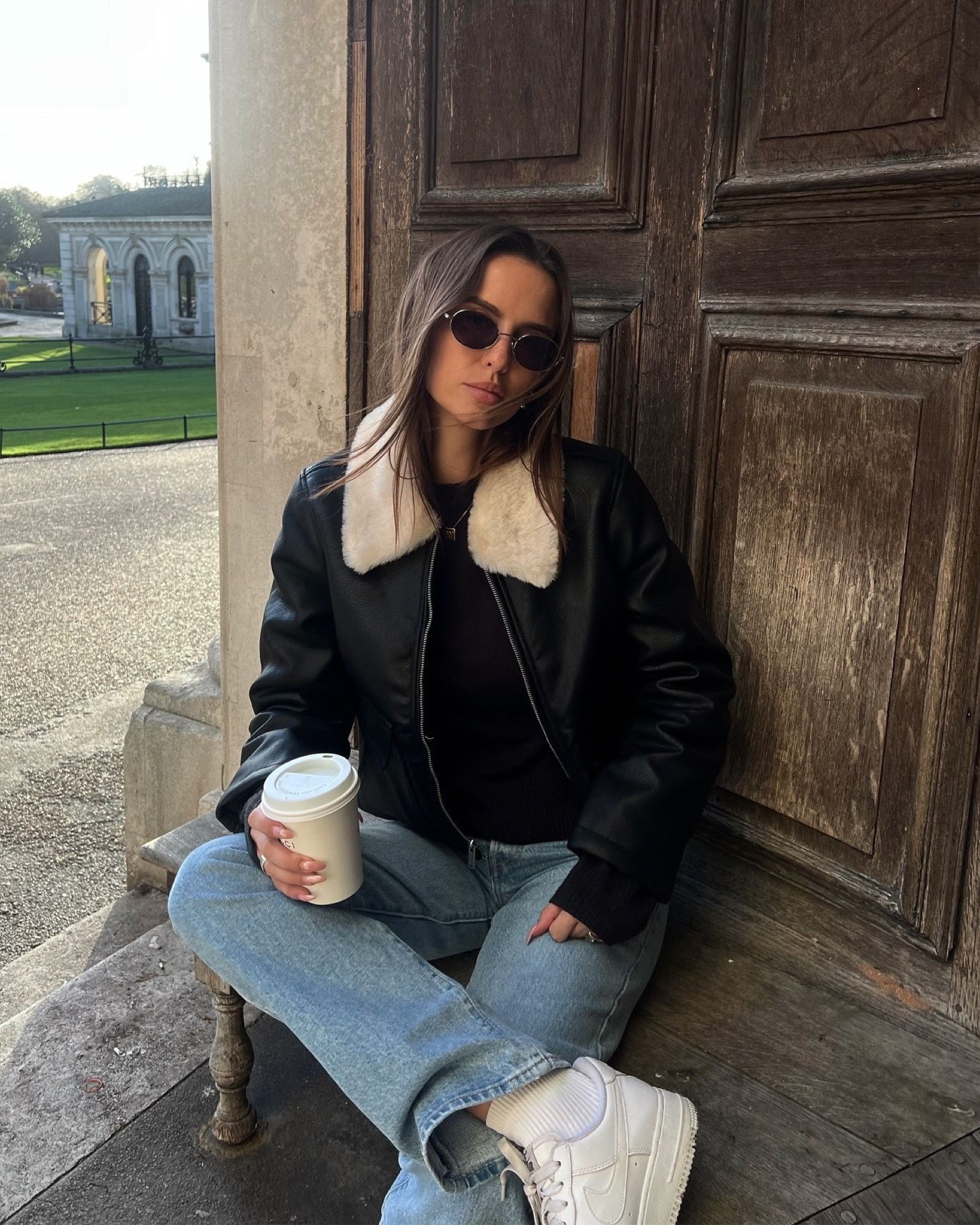 Autumn days 🍁

Abercrombie vegan leather aviator jacket
Levi’s 501s
Nike Next Nature vegan Air Force Ones
Jimmy Fairly oval sunglasses

#LTKautumn #LTKuk