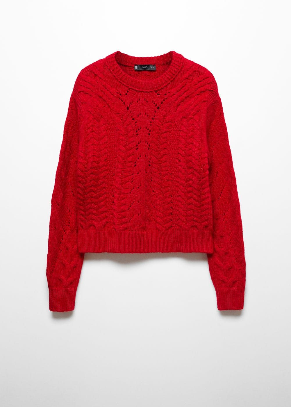 Knitted jumper with openwork details -  Women | Mango United Kingdom | MANGO (UK)