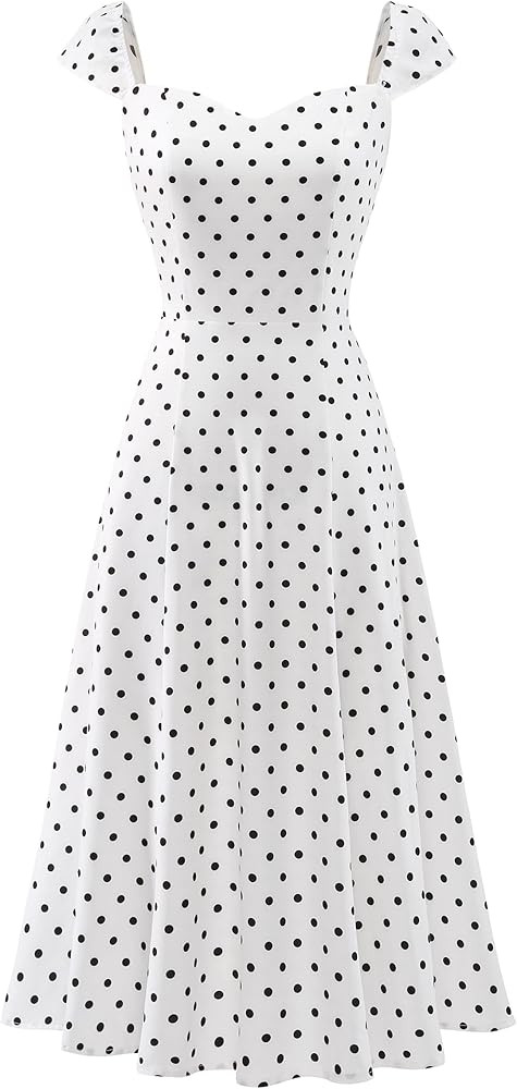 Wedtrend Women's 1950s Dresses Polka Dot Vintage Dress Retro Cap Sleeve Midi Dress | Amazon (US)
