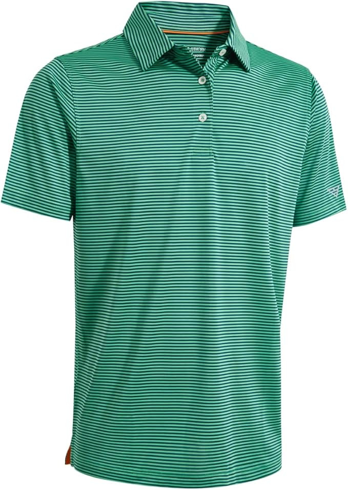 Men's Golf Polo Shirts Short Sleeve Striped Performance Moisture Wicking Dry Fit Golf Shirts for ... | Amazon (US)