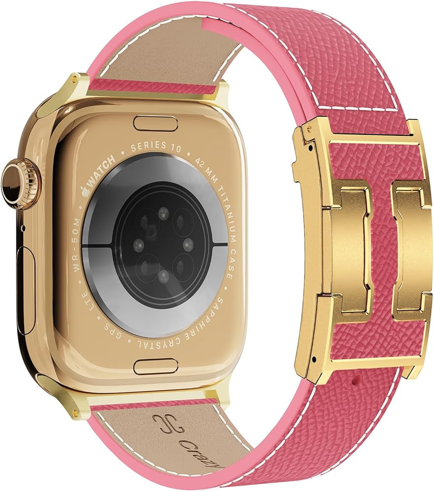 Designer Leather Band Compatible with Apple Watch 49mm46mm45mm44mm42mm41mm 40mm38mm for Women,Mag... | Amazon (US)