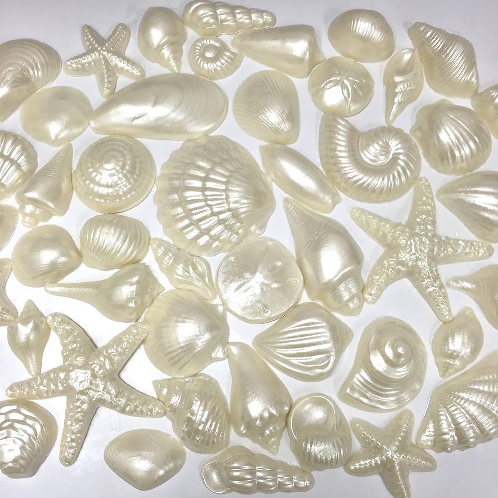 White Chocolate Pearlized Seashells for Cake Decorating, Chocolate Sea Shells - ORDER COOLER PACK... | Amazon (US)