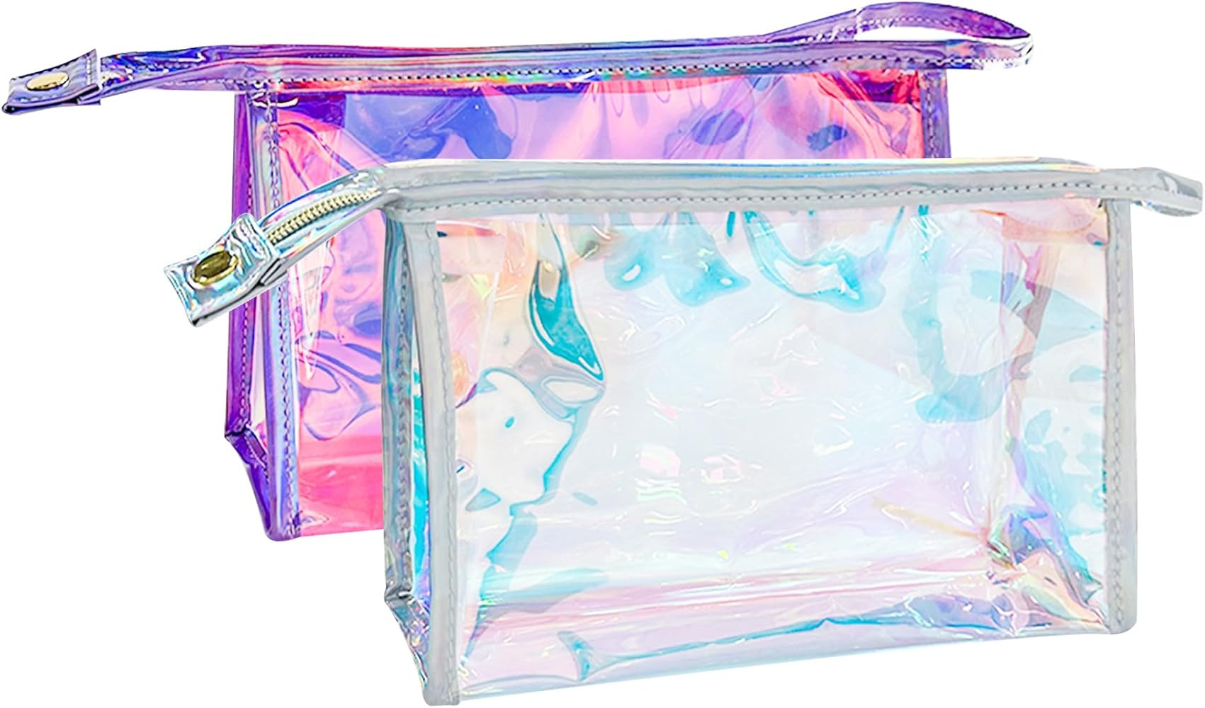 Green Transparent Laser Cosmetic Bag Iridescent Holographic Waterproof PVC Makeup Organizer Bag f... | Amazon (US)