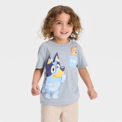 Toddler Boys' Bluey Short Sleeve T-Shirt - Gray | Target