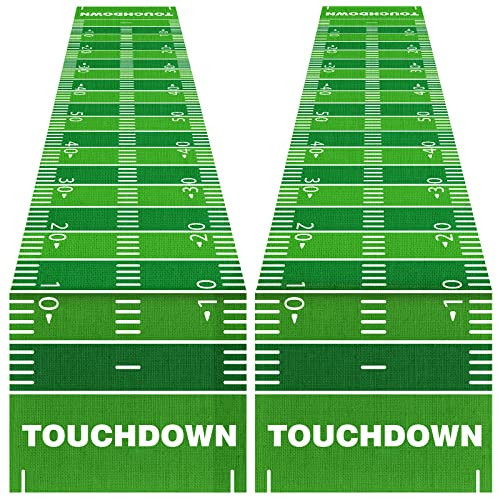 2PCS Football Kitchen Table Runner Decor Football Tablecloth Grass Court Table Runner Touch Down Boy Sport Birthday Theme Party Tablecover Direction for Dining Indoor Outdoor Home, 14 x 71 | Amazon (US)