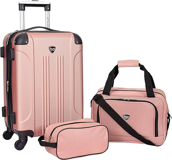 Travelers Club Sky+ Luggage Set, Rose Gold, 3 Piece | Amazon (US)