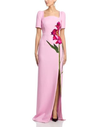 Teri Jon by Rickie Freeman Digital Floral Crepe Column Gown | Bloomingdale's NEW & NOW Wedding Se... | Bloomingdale's (AU)