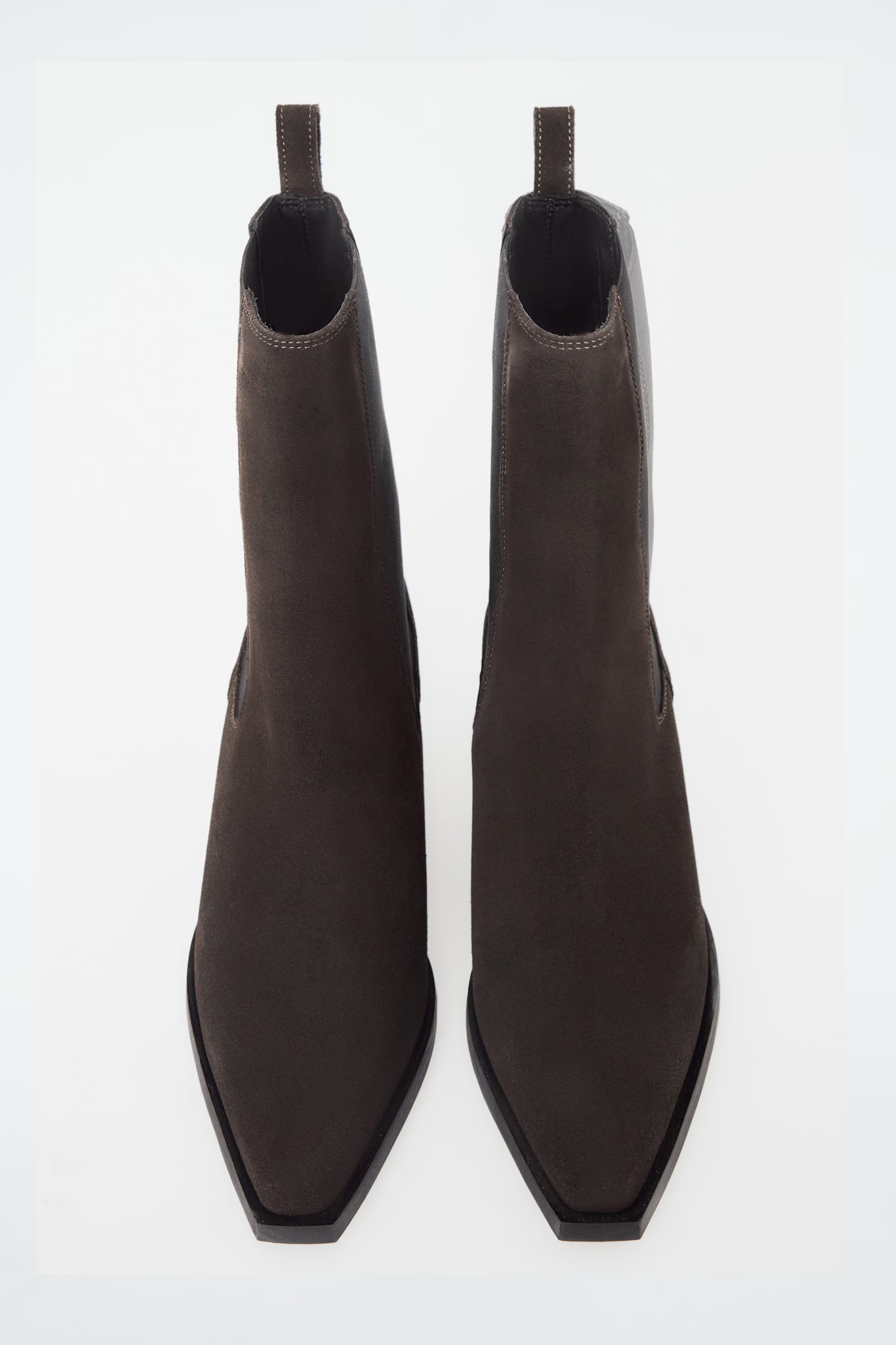 LEATHER COWBOY CHELSEA BOOTS - DARK-BROWN SUEDE | COS (EU)