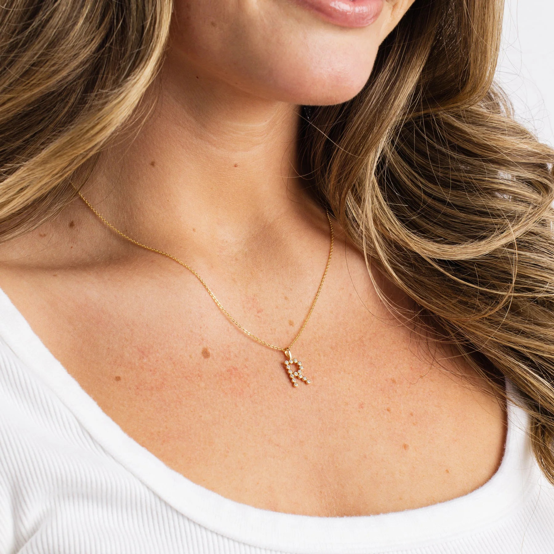 CZ Poppy Initial Necklace | Made By Mary