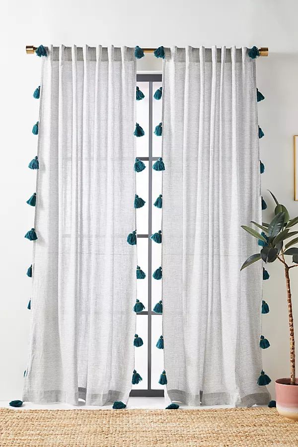 Mindra Curtain By Anthropologie in White Size 50X63 | Anthropologie (US)