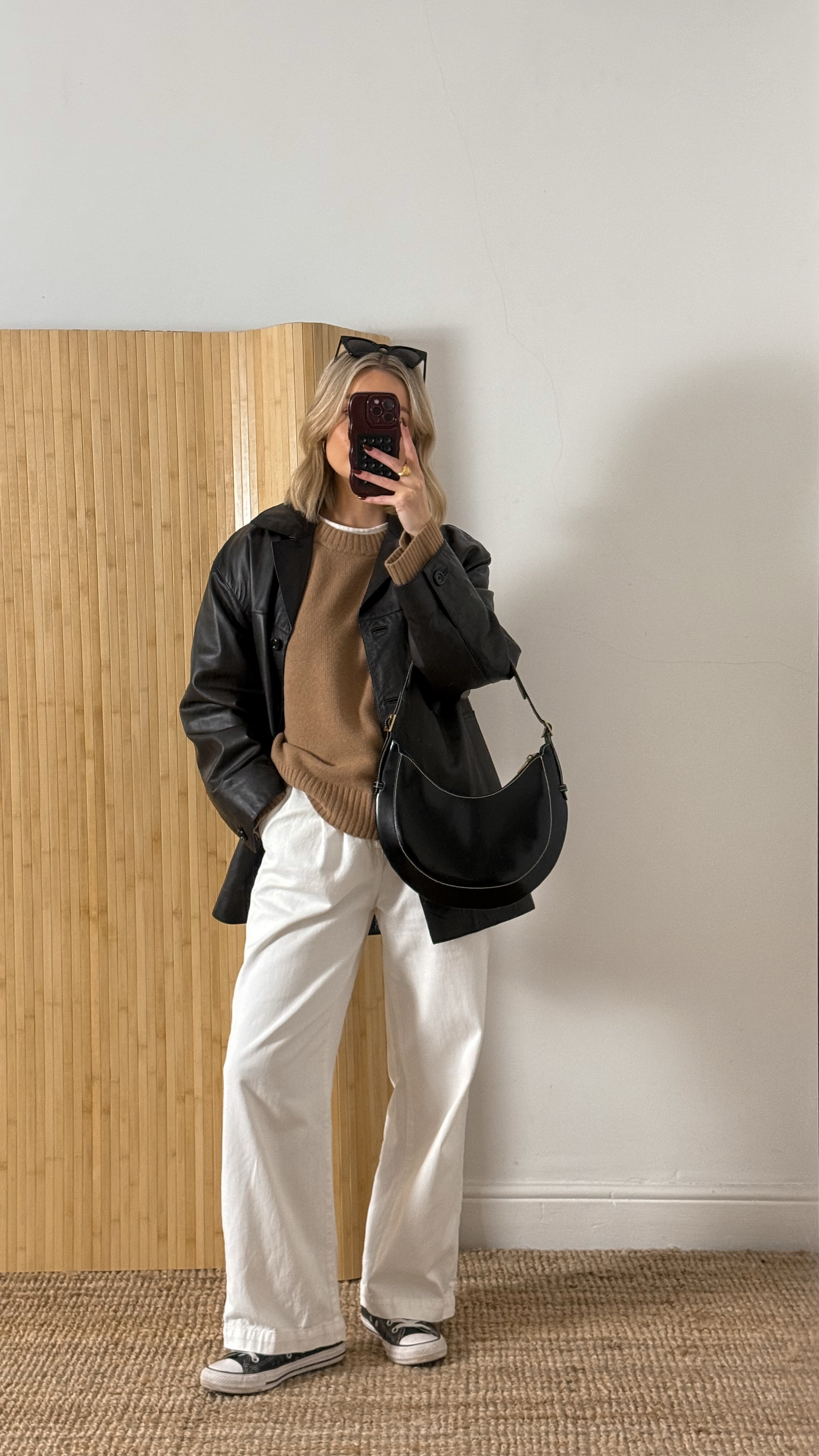 OOTD a nod to spring #leatherjacket #whitejeans #minimalstyle 

#LTKuk #LTKeurope