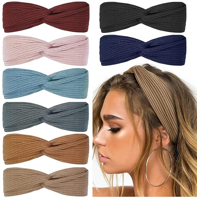 Huachi Summer Headbands for Women Short Hair Boho Twist Knot Head Band Elastic Hair Bands for Wom... | Amazon (US)
