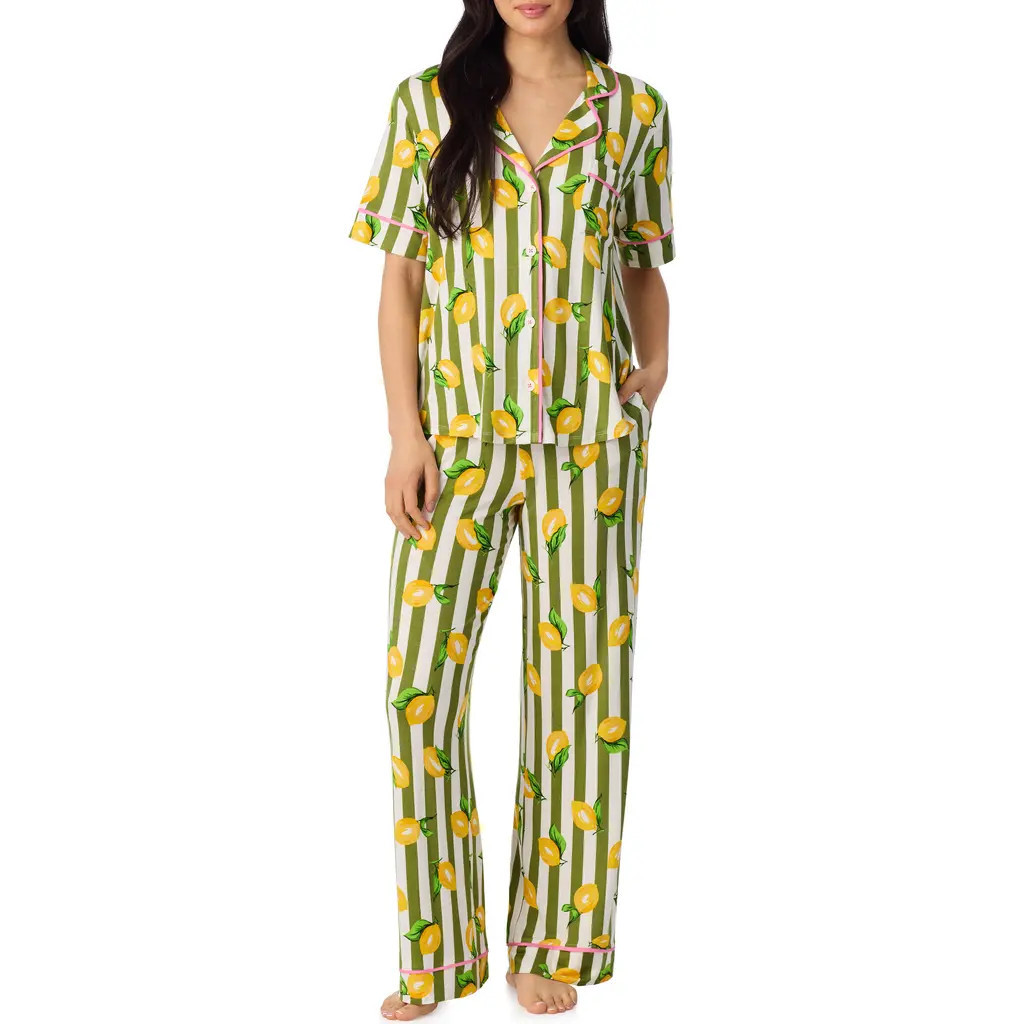 Room Service Pjs Print Long Pajamas in Green Stripe at Nordstrom, Size Small | Nordstrom