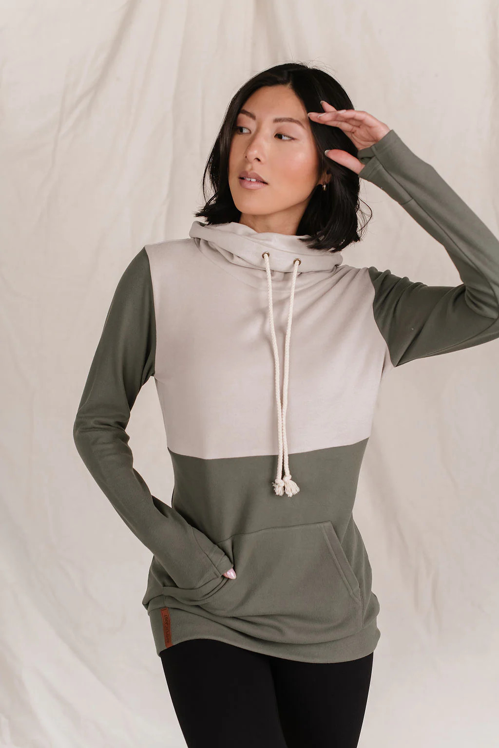 Ampersand Wanderlust Cowlneck Performance Fleece Sweatshirt | Alexander Jane Boutique