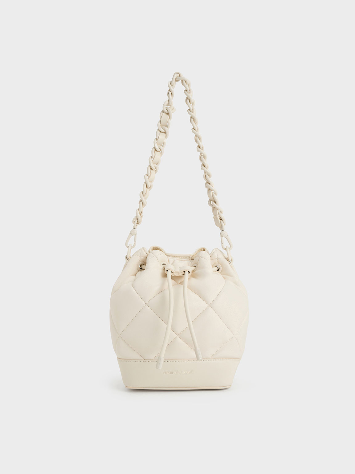 Lin Quilted Bucket Bag
 - Cream | Charles & Keith US