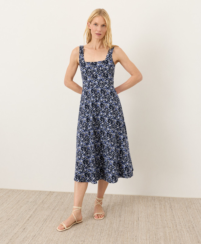 Women’s Fit & Flare Square Neck Dress made with Organic Cotton | Pact | Pact Apparel