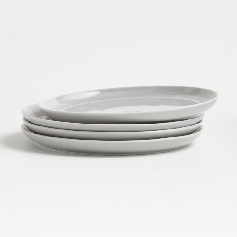 Hue Light Grey Salad Plates, Set of Four + Reviews | Crate and Barrel | Crate & Barrel