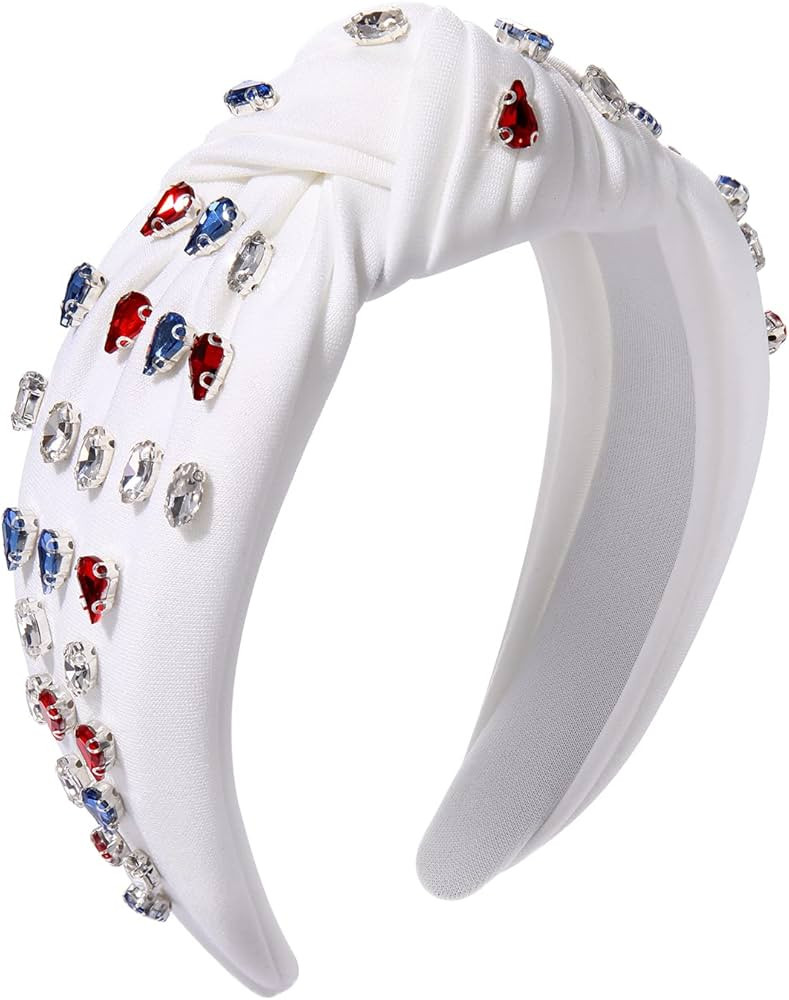 BVGA 4th of July Headbands Crystal Knotted Headbands for Women,Rhinestone Independence Day July ... | Amazon (US)