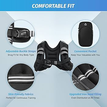 ZELUS Weighted Vest, 6lb/8lb/12lb/16lb/20lb/25lb/30lb Weight Vest with Reflective Stripe for Work... | Amazon (US)