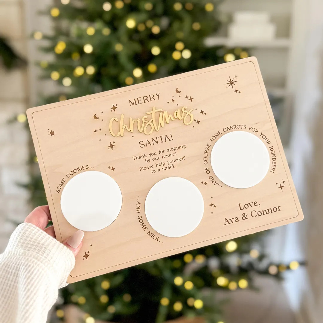 Personalized Santa Cookie Tray — Christmas Eve Board for Kids - Etsy | Etsy (US)