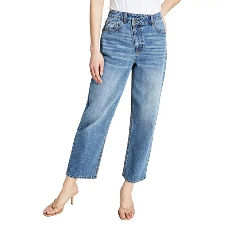 And Now This Women s Cotton Crisscross Cropped Jeans Dark Blue Size 31 | Walmart (US)
